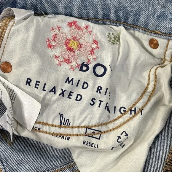 Lucky Brand 6/29R Jeans Womens Embroidered Floral Coquette Cottagecore - Picture 4 of 9